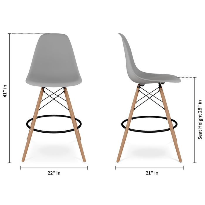 Eiffel Counter Stool With Wooden Dowel Legs