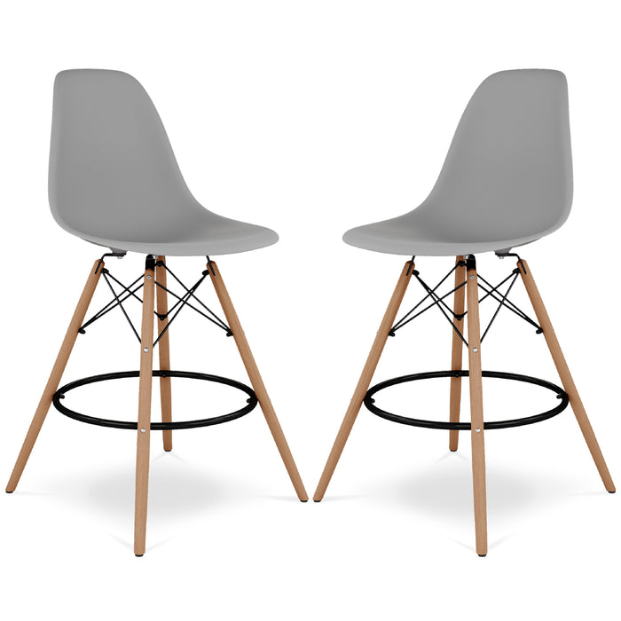 2xhome Eiffel Style Modern Mid Century ArmlessNatural Wood Legs