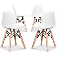 Kids Toddler Chair Side Armless Natural Wood Legs Eiffel For Kitchen Desk Work Playroom