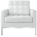 Reproduction Florence Style Arm Chair, White Leather