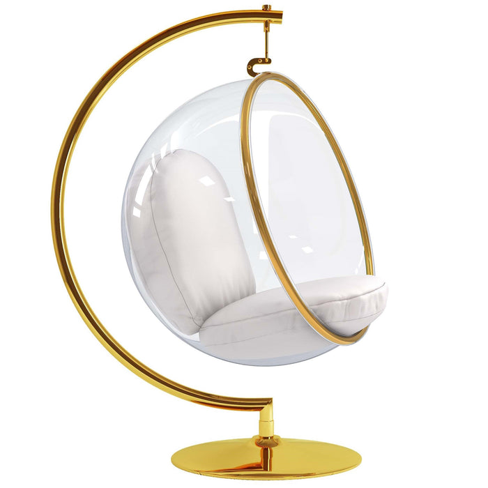 Gold Special Edition, Hanging Bubble Chair With Stand