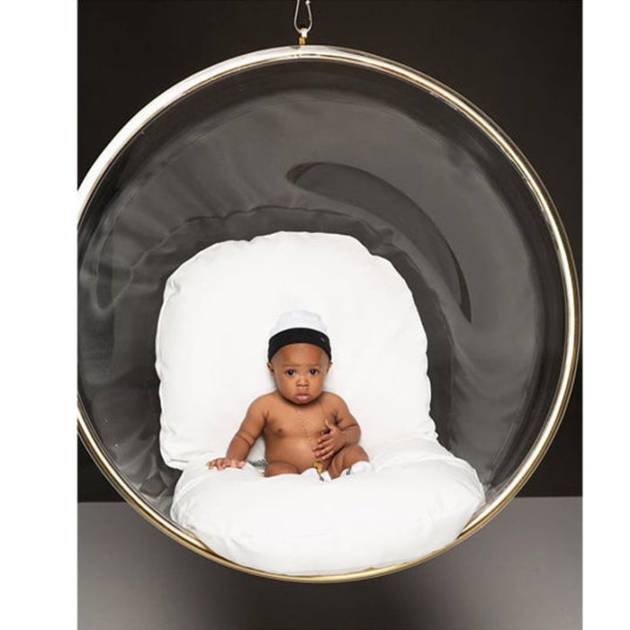 Hanging Bubble Chair With Stand - Gold Set