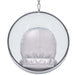 Clear Bubble Chair with Silver Vinyl Cushion & Chrome Chain