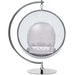 Hanging Bubble Chair With Stand - Silver Cushions