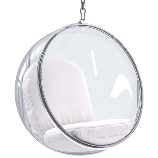 Hanging Bubble Chair - White Cushions