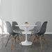 Tulip 36" Fiberglass Dining Table & Wood Leg Chairs Set