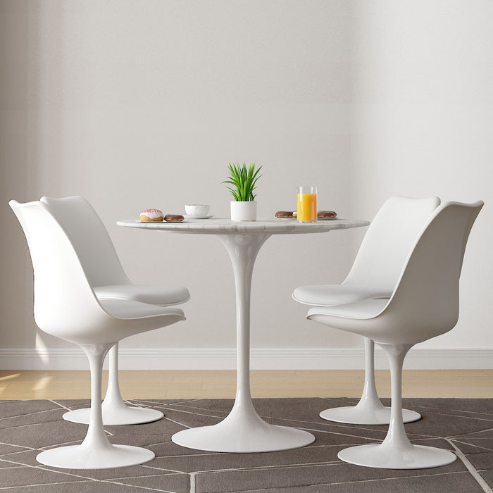 Tulip 32" Marble Dining Table & Chairs Set
