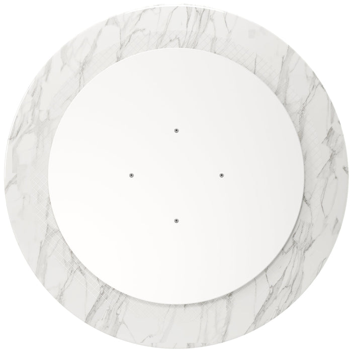 Lippa 32" Round Artificial Marble Dining Table Gold
