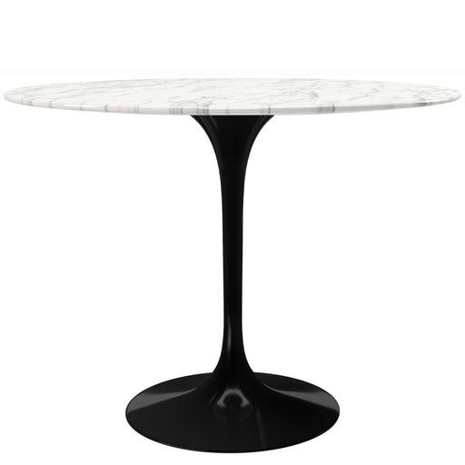 Tulip Marble Dining Table - 40" Round, Black Base