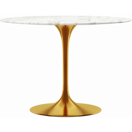 Tulip Marble Dining Table - 40" Round, Gold Base