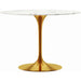 Tulip Marble Dining Table - 40" Round, Gold Base