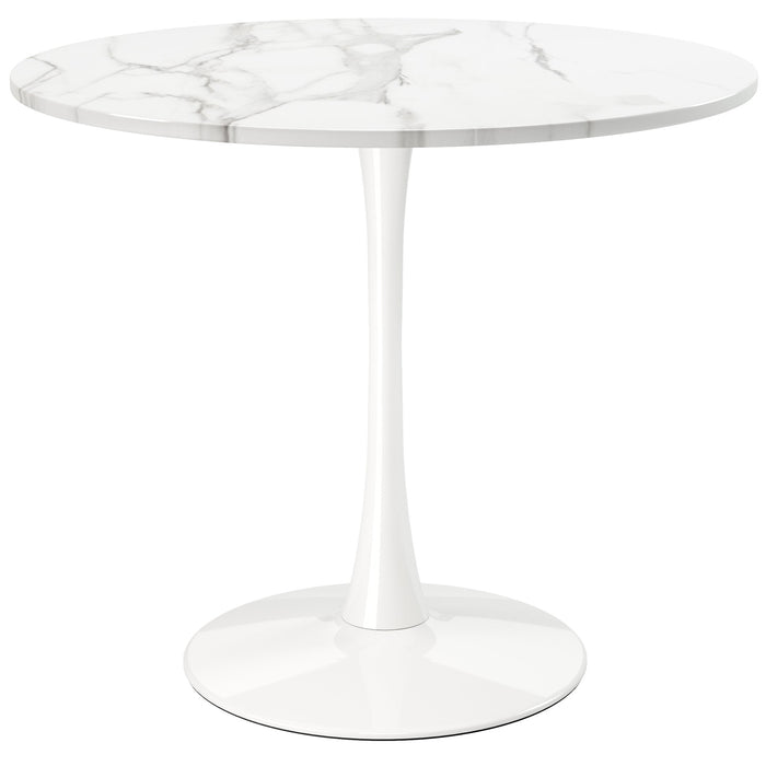 Tulip Wood Top Dining Table 36 Round Marble Finish