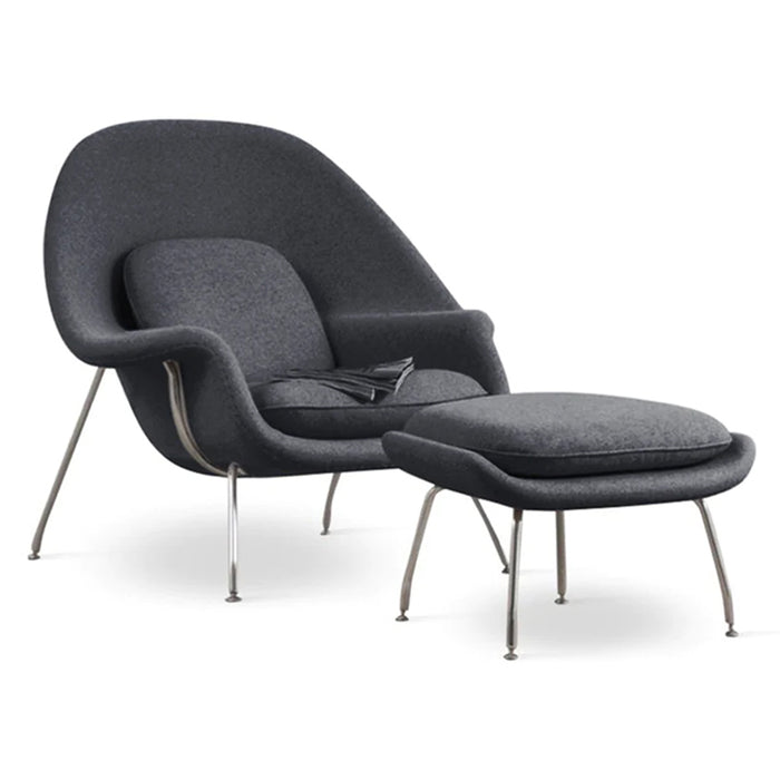 Womb Chair & Ottoman, Dark Gray