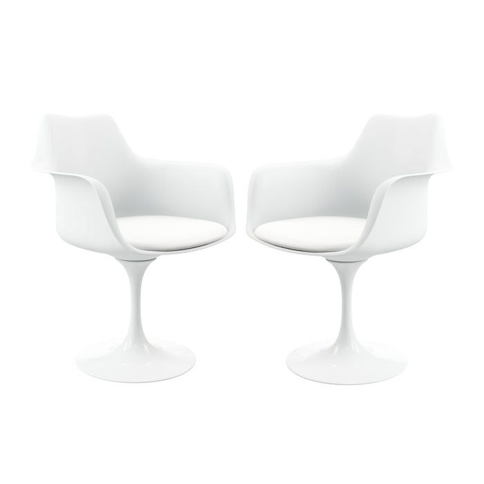 Tulip Armchair Fabric White