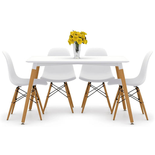 Vincent White Dining Set, Eiffel Chairs