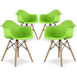 Plastic Accent Arm Chair with Wood Eiffel LegsEiffel Armchair With Wood Legs