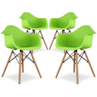 Plastic Accent Arm Chair with Wood Eiffel LegsEiffel Armchair With Wood Legs