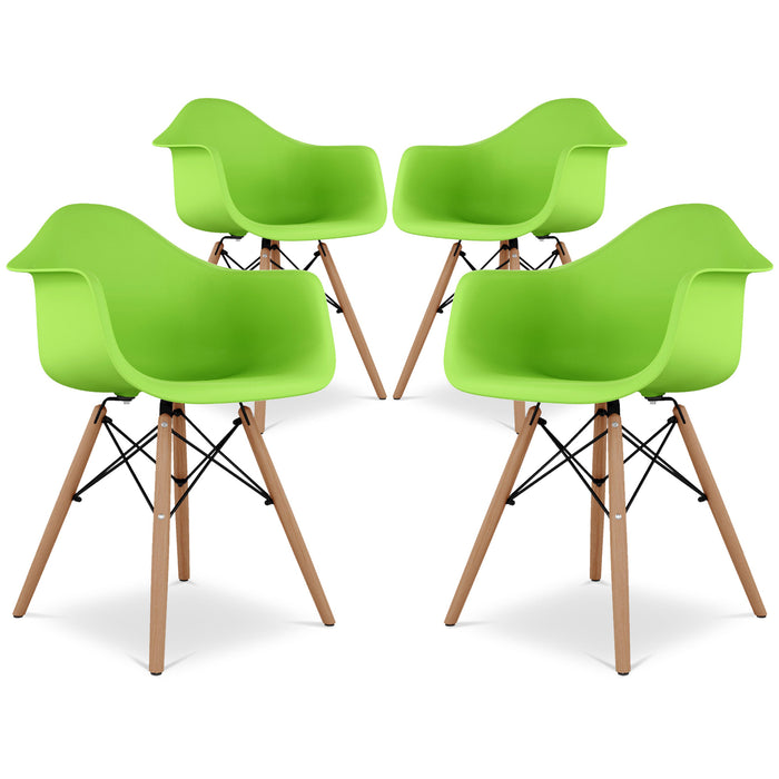 Plastic Accent Arm Chair with Wood Eiffel LegsEiffel Armchair With Wood Legs