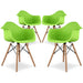 Plastic Accent Arm Chair with Wood Eiffel LegsEiffel Armchair With Wood Legs
